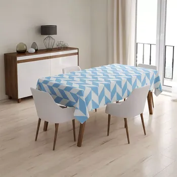 ubrus Sablio Ubrus Modrobílé kosodélníky - 130x170 cm