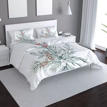 Povlečení Sablio Povlečení Zimní kytice - 140x200 / 90x70