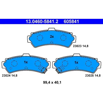 Brzdová destička Sada brzdových destiček, kotoučová brzda ATE 13.0460-5841.2