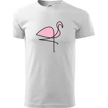 Plameňák na hubené noze - Triko extra velké (5-8XL) - 7XL ( Bílá )