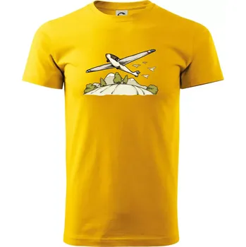 Pánské tričko Kluzák kreslený - Triko extra velké (5-8XL) - 8XL ( Žlutá )