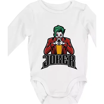 Kojenecké oblečení Joker šílený - Body kojenecké s dlouhým rukávem - Dlouhý r. do 3 měs ( Bílá )
