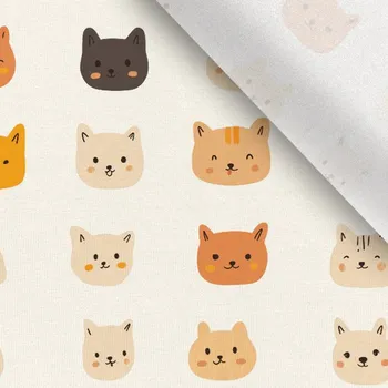 Plenkový bambusový mušelín Takoy mňau kolekce