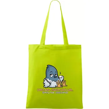 Občas jsem holub - Taška bavlněná - 42 x 38 cm ( Limetková )