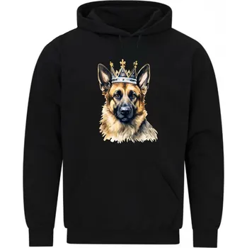 Pánská mikina Pánská mikina Německý ovčák s Korunou (Velikost: 5XL, Barva: Černá)