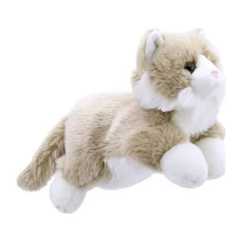 maňásek Plyšák-maňásek na ruku - Kočka béžovo-bílá (Full-Bodied Animal Puppets 30 cm)