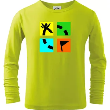 Dětská móda Geocaching logo barevné - Triko dětské Long Sleeve - 104-110cm / 3-4 roky ( Limetková )