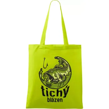 Tichý blázen rybář - Taška bavlněná - 42 x 38 cm ( Limetková )
