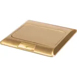 Kanlux BIURO+ Krabice kovová do podlahy čtvercová POP-UP 1+1/2xM45 - mosaz 28308