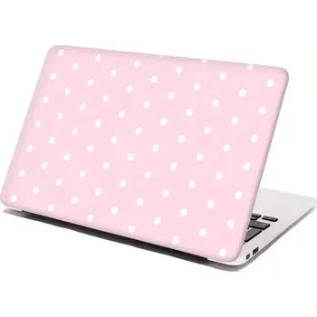 samolepka Sablio Samolepka na notebook Bílé puntíky na růžové - 29x20 cm