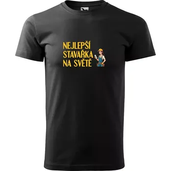 Sablio Tričko s potiskem Nejlepší stavařka na světě - černé 2XL