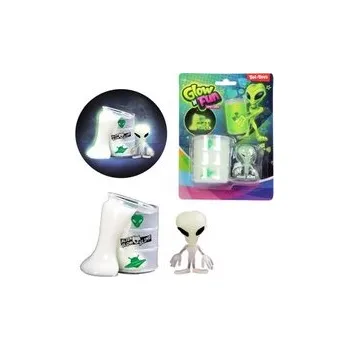 Výtvárné potřeby Sliz - hmota 6cm svítící ve tmě + mimozemšťan na kartě 12,5x18x5cm