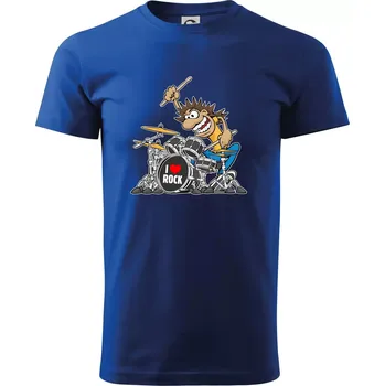 Pánské tričko I love rock bubeník - Triko extra velké (5-8XL) - 7XL ( Královská modrá )