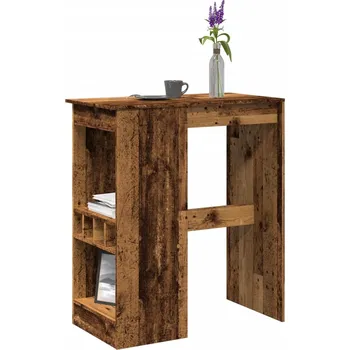 Barový stolek vidaXL Barový stůl s regály old wood 90x47,5x103,5 cm kompozitní dřevo