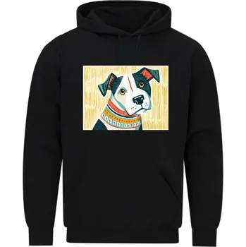 Pánská mikina Pánská mikina Stafordšírský bulteriér v Etno Stylu (Velikost: 5XL, Barva: Černá)