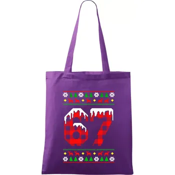 67 vánoční motiv - Taška bavlněná - 42 x 38 cm ( Fialová )