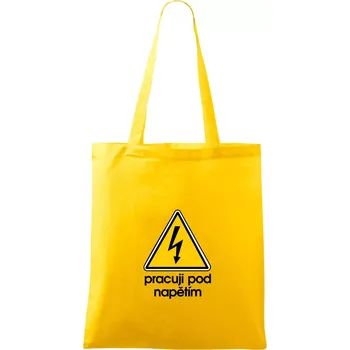 Pracuji pod napětím - Taška bavlněná - 42 x 38 cm ( Žlutá )