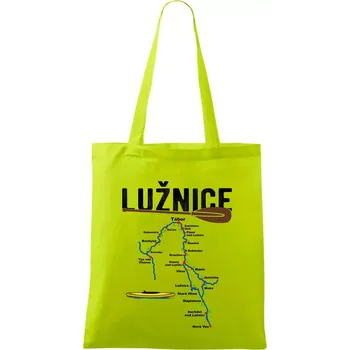 Mapa řeky Lužnice - Taška bavlněná - 42 x 38 cm ( Limetková )