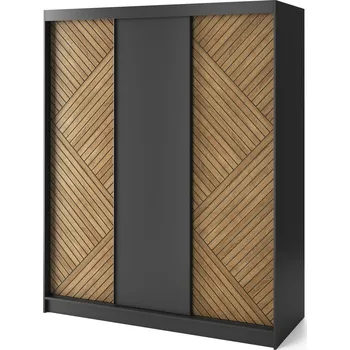 Šatní skříň Posuvná skříň Marrphy III 180 - ELTAP Dub karamel-černá 180x220 cm