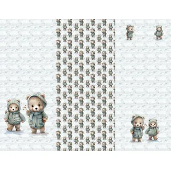 Panel na fusak z nepromokavého polyesteru 155x120 zimní medvídek Momo