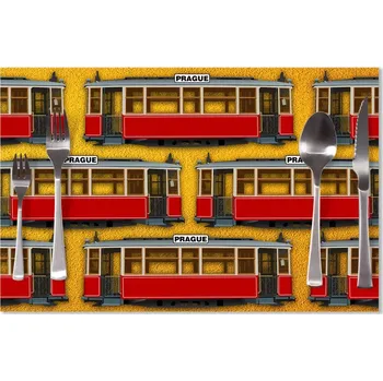 prostírání Sablio Prostírání Pražské historické tramvaje Žlutý Pattern: 40x30cm
