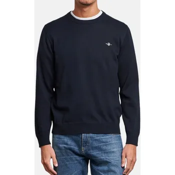 Pánský svetr Modrý svetr Gant s kulatým výstřihem - Velikost L, Barva Modrá 56562 2301302