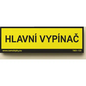 Traiva s.r.o. Hlavní vypínač Verze: Samolepka 210 x 80 mm tl. 0.1 mm - Kód: 10454