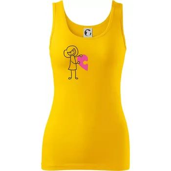 Dámské tričko Párová trička puzzle postavička - Dámské tílko - XL ( Žlutá )