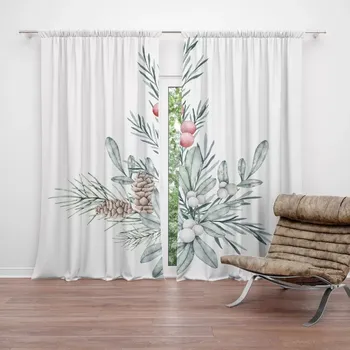 Závěs Sablio Závěs Zimní kytice: 2ks 140x250cm