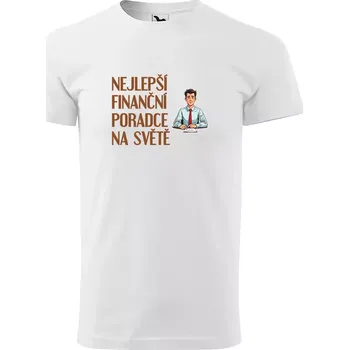 Pánské tričko Sablio Tričko s potiskem Nejlepší finanční poradce na světě - bílé S