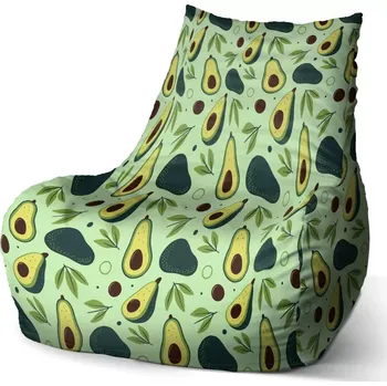 Sedací pytel Sablio Sedací vak Bean Kreslené avokádo - 100 x 90 x 45 cm