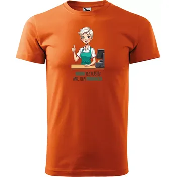 Pánské tričko Sablio Tričko s potiskem Ano, jsem prodavačka - oranžové XL