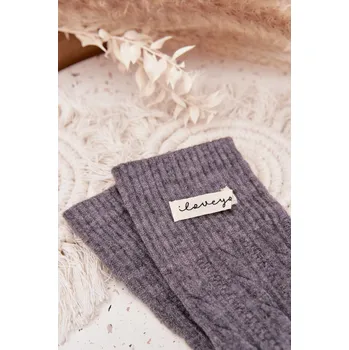 Dámské ponožky Aura.via teplé dámské ponožky s vlnou Aura.via šedá 3484828