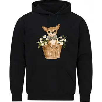 Pánská mikina Pánská mikina Čivava v Květináči (Velikost: 5XL, Barva: Černá)