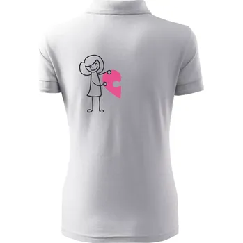 Párová trička puzzle postavička - Polokošile dámská Pique Polo - XS ( Bílá )