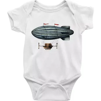 Kojenecký body Vzducholoď barevná - Body kojenecké s krátkým rukávem - Krátký r. 6-12 mes ( Bílá )