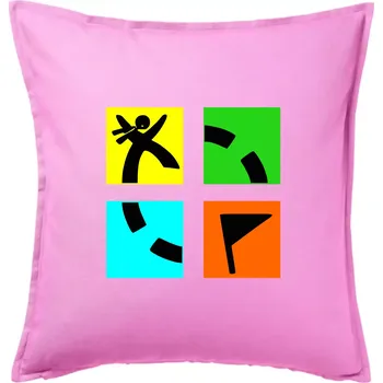 Polštář Geocaching logo barevné - Polštář 50x50 - 50x50 - Pouze potah ( Růžová )