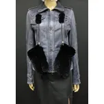 Špongr Kožešinové rukavice palčáky na šňůrce černé