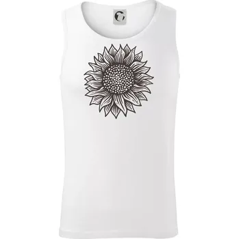 Slunečnice kreslená černobílá - Tílko pánské Core - L ( Bílá )