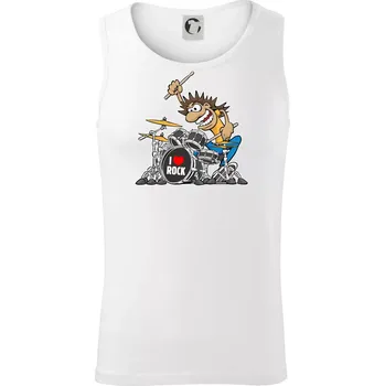 Pánské termoprádlo I love rock bubeník - Tílko pánské Core - XL ( Bílá )