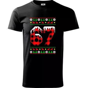Pánské tričko 67 vánoční motiv - Triko extra velké (5-8XL) - 5XL ( Černá )