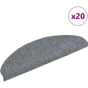 Nášlap na schod Schodové rohože samolepicí 20 ks 65 x 21 x 4 cm světle šedé, půlkulaté, velké Šedá3365646