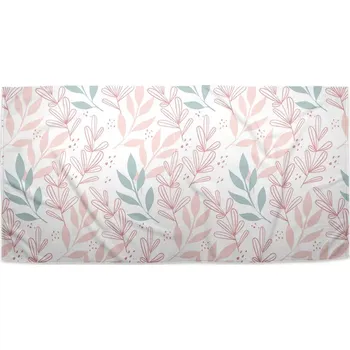 Osuška Sablio Ručník Růžové a modré lístky - 50x100 cm