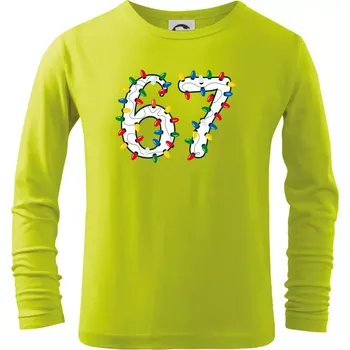 Dětská móda 67 vánoční osvětlení - Triko dětské Long Sleeve - 122 cm/6 let ( Limetková )