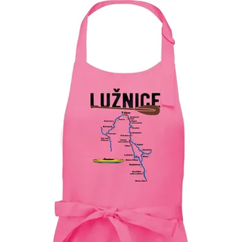 Kuchyňská zástěra Mapa řeky Lužnice - Dámská zástěra na vaření - Univerzální velikost ( Růžová )