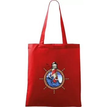 Námořnický maják - Taška bavlněná - 42 x 38 cm ( Červená )