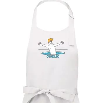 Kuchyňská zástěra Otužilec - kreslený - Pánská zástěra na vaření - Univerzální velikost ( Bílá )