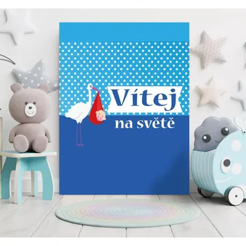 Plechová cedule Sablio Dárková cedulka Vítej na světě: 30x40 cm