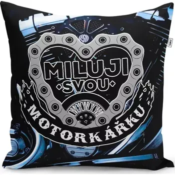 Polštář Sablio Polštář Miluji svou motorkářku: 40x40 cm