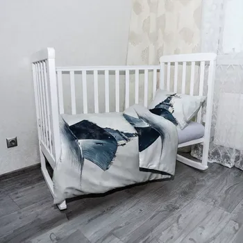 Povlečení Sablio Mikroplyšové dětské povlečení do postýlky Válečná loď na klidném moři - 120x90 / 40x60